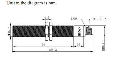 Ultrasonic level meter Dimensions