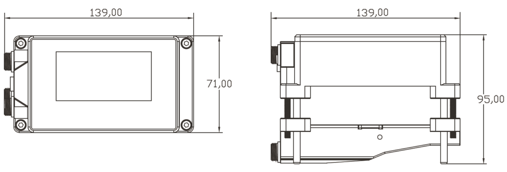 KUF100 Clamp-on ultrasonic flow meter for small pipes Dimensions_1