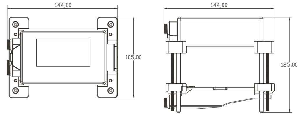 KUF100 Clamp-on ultrasonic flow meter for small pipes Dimensions_2