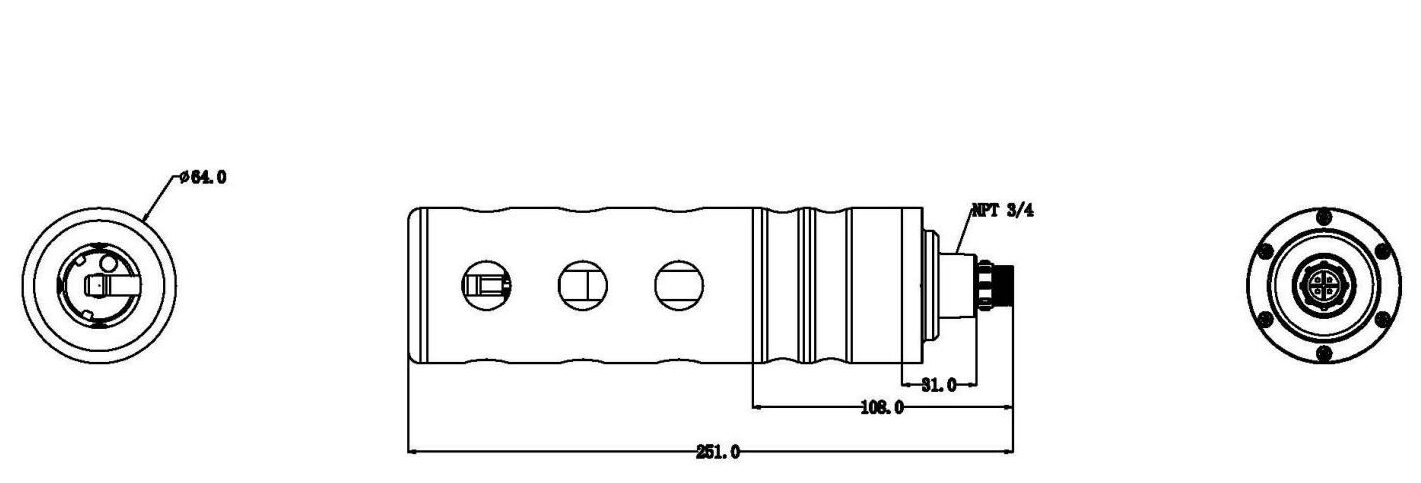 KWS-200 Online NH4-N Ammonia Nitrogen Sensor Dimension