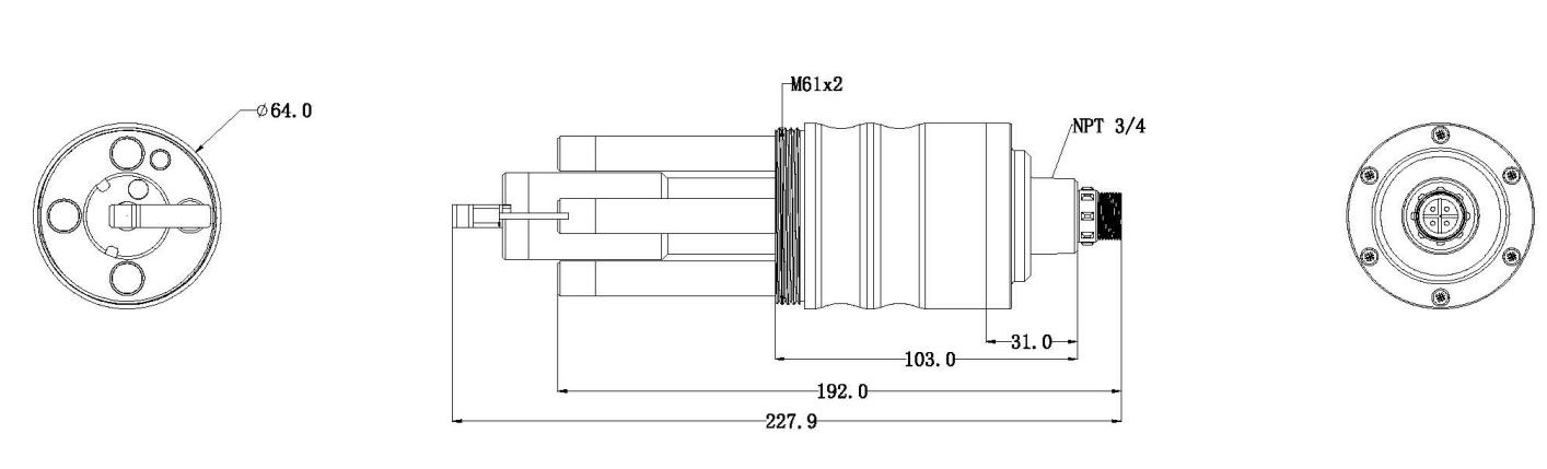 KWS-200 Online NH4-N Ammonia Nitrogen Sensor Dimension 2