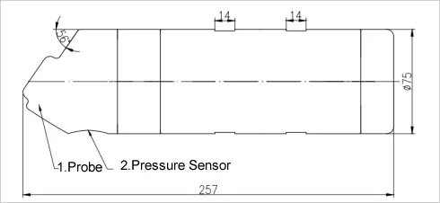 Medidor de flujo Doppler ultrasónico Dimensión 1
